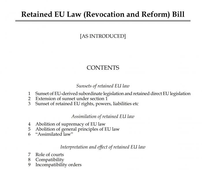 The Retained EU Law (Revocation and Reform) Bill