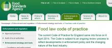 FSA publish updated Food Law Code of Practice