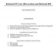 The Retained EU Law (Revocation and Reform) Bill